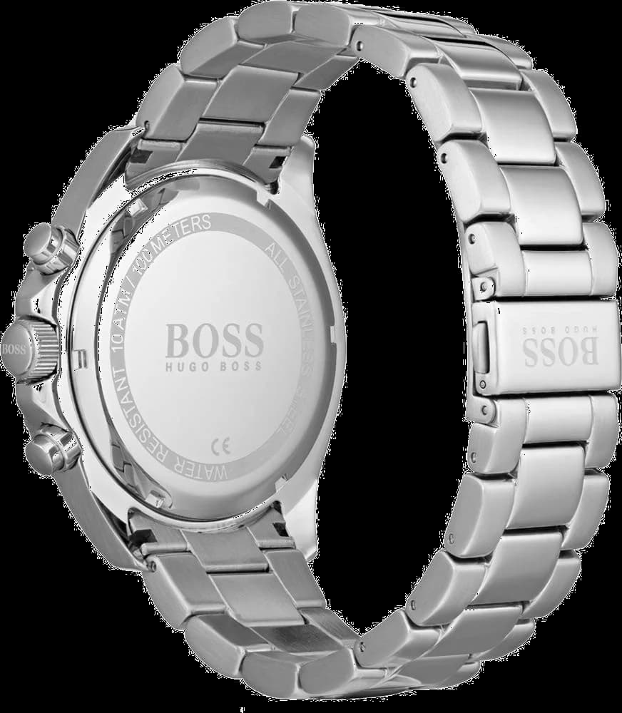 Bracelet Hugo Boss 1513704 en acier inoxydable à maillons milanais, fermoir déployant double sécurité et finition polie
