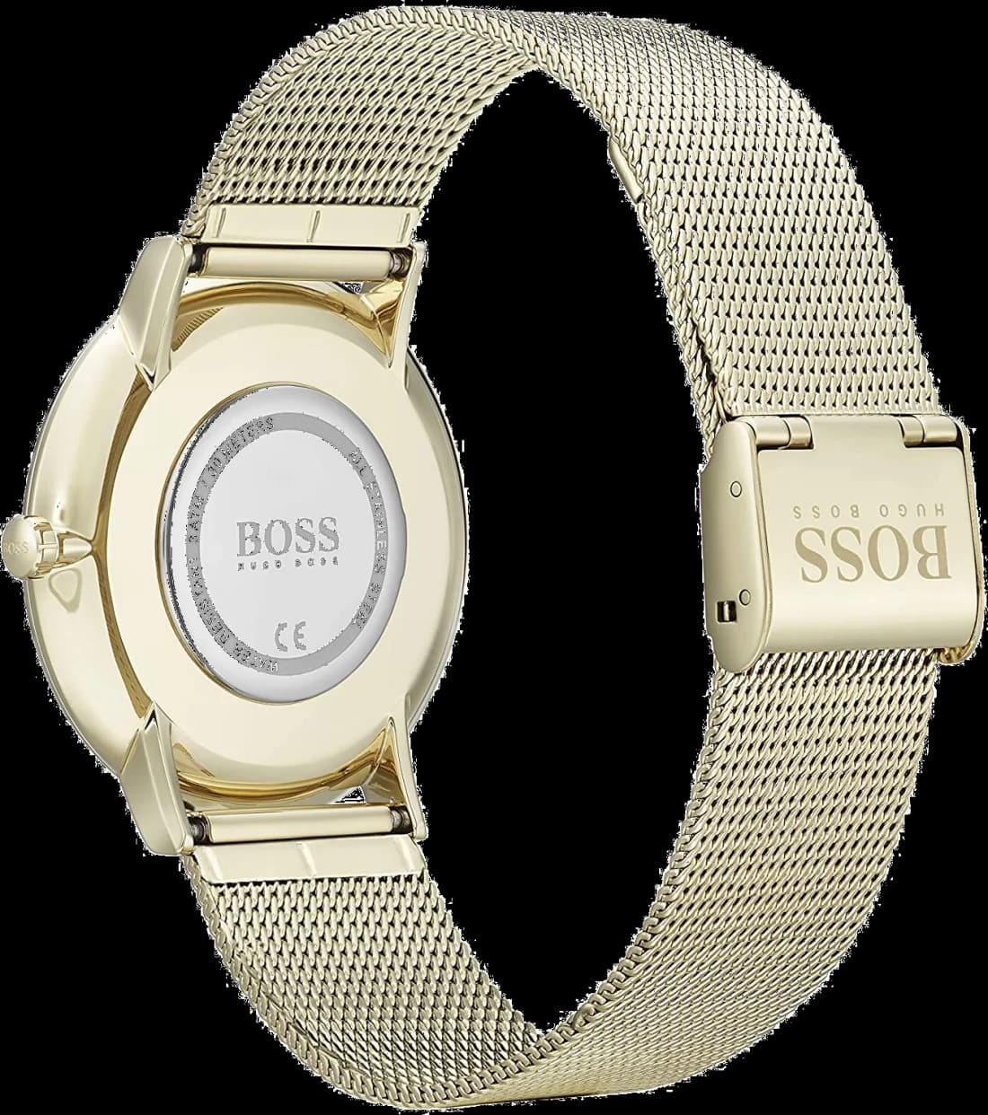 Cadran Hugo Boss 1513735 présente des index bâtons et aiguilles dorés épuré