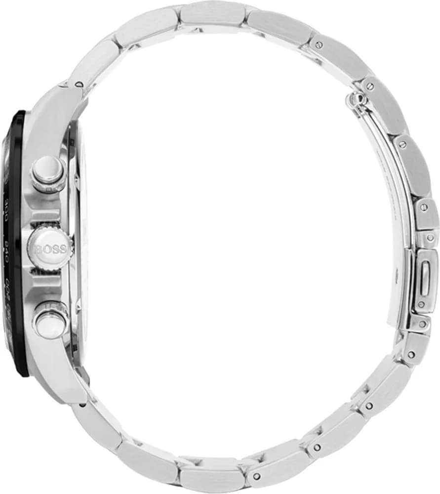 Bracelet Hugo Boss 1513757 acier bicolore or rose et argent, maillons polis et satinés, fermoir déployant