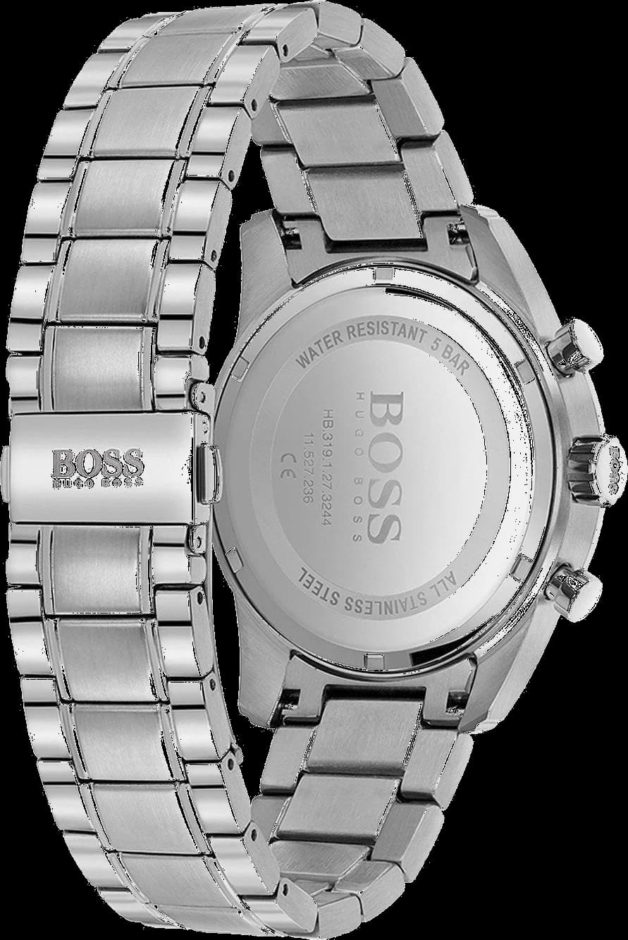 Cadran Hugo Boss 1513784 aux index appliqués et aiguilles luminescentes, compteur 24h et date à 4h