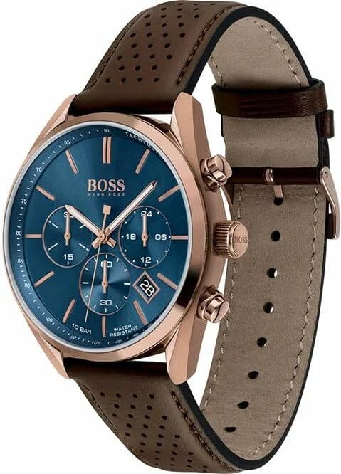 Cadran Hugo Boss 1513817 aux index bâtons et aiguilles argentées, date à 3h