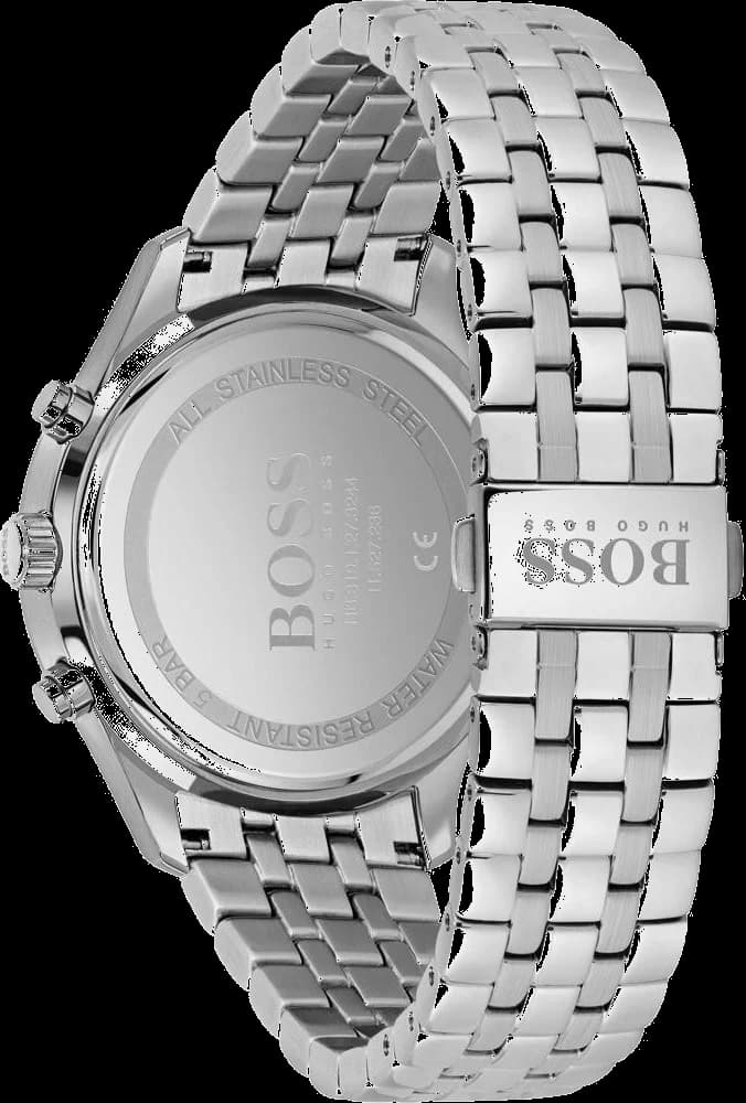 Bracelet Hugo Boss 1513839 en acier brossé et poli, fermoir déployant double sécurité