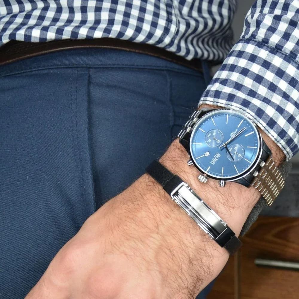 Montre Homme Hugo Boss Associate 1513839 chronographe cadran bleu vue 5