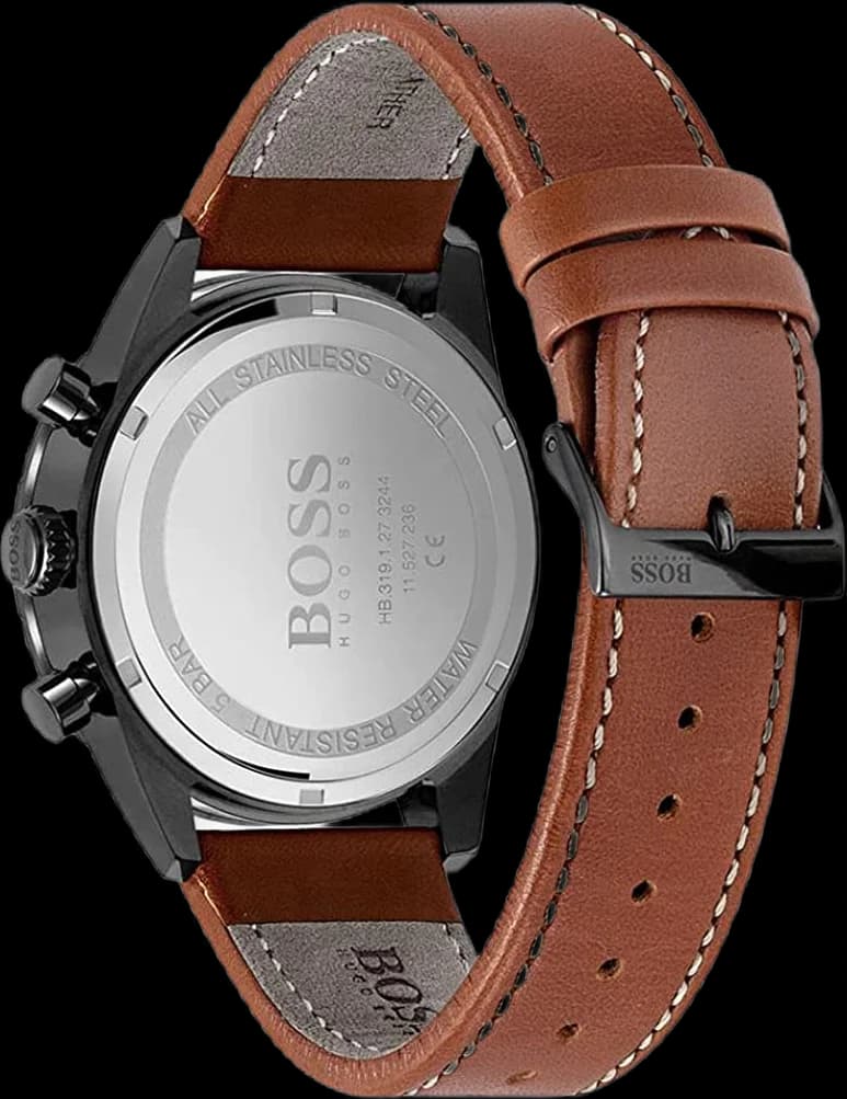 Bracelet Hugo Boss 1513851 en acier inoxydable brossé avec fermoir déployant, maillons larges robustes et confortables