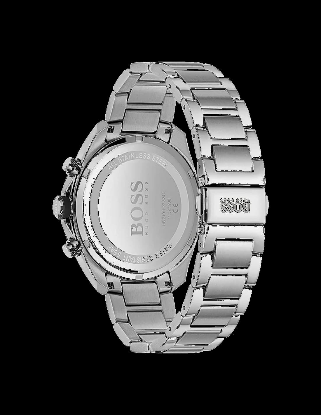 Bracelet Hugo Boss 1513857 acier inoxydable brossé et poli, maillons larges, fermoir déployant double sécurité avec logo Hugo Boss