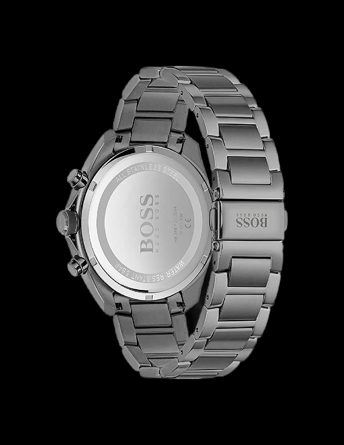 Bracelet Hugo Boss 1513858 en acier inoxydable brossé avec fermoir déployant et poussoirs de sécurité