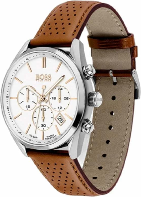 Cadran Hugo Boss 1513879 noir à index appliqués, aiguilles luminescentes et date à 3h