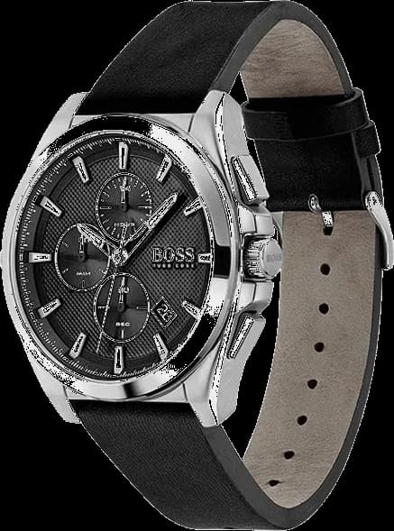 Cadran Hugo Boss 1513881 noir avec compteurs chromés et aiguilles luminescentes, index appliqués
