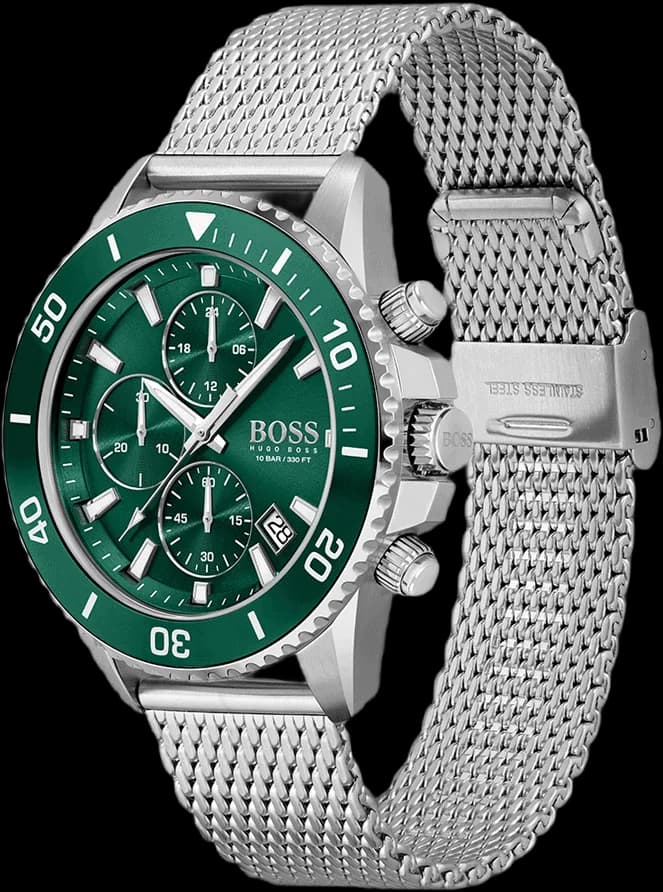 Cadran Hugo Boss 1513905 compteurs chronographe, date à 4h30, aiguilles luminescentes