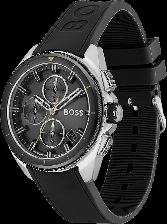 Cadran Hugo Boss 1513953 avec index bâtons et aiguilles luminescentes, date à 3h pour une lisibilité optimale