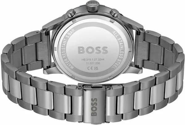 Bracelet Hugo Boss 1514034 en acier inoxydable gris, maillons satinés et boucle déployante