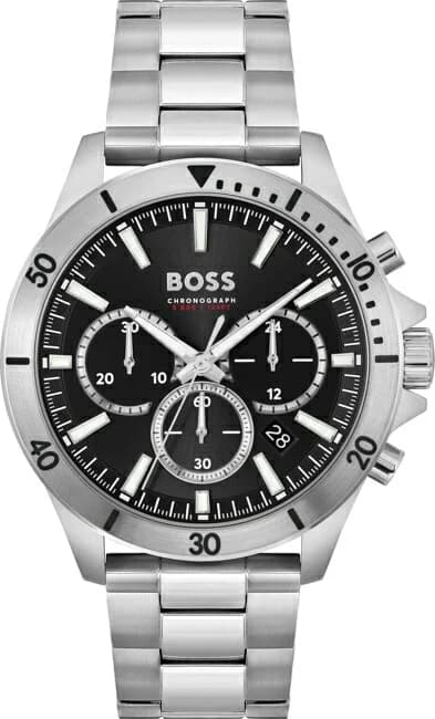 Montre Hugo Boss 1514057 au cadran noir avec finitions argentées et style moderne
