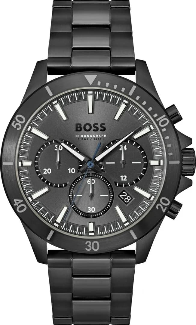 Montre Hugo Boss 1514058 au cadran noir multifonctions et style sport chic