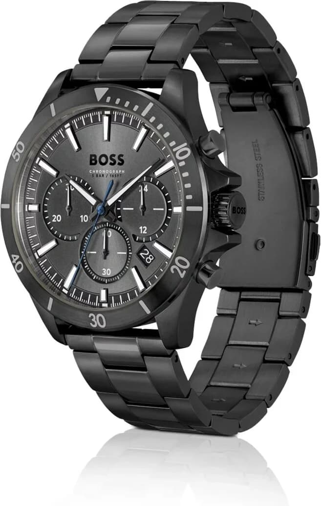 Cadran Hugo Boss 1514058 détaillé avec compteurs, aiguilles luminescentes et date