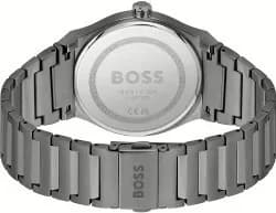 Bracelet Hugo Boss 1514078 en acier noir avec boucle déployante, finition brossée