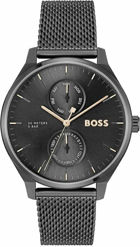 Montre Hugo Boss 1514105 en Acier Noir et Maille Milanaise