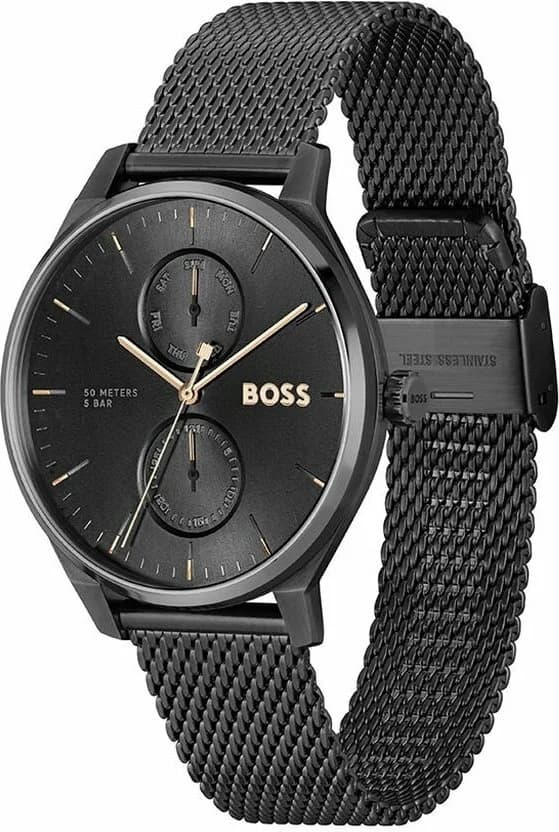 Montre Hugo Boss 1514105 en Acier Noir et Maille Milanaise vue 2