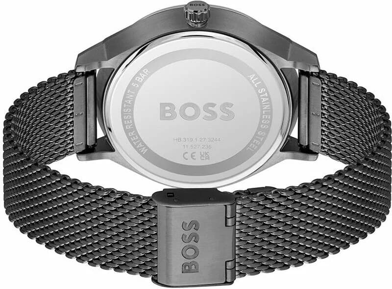 Montre Hugo Boss 1514105 en Acier Noir et Maille Milanaise vue 3