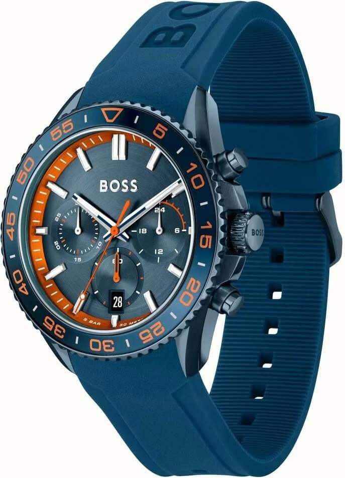 Cadran Hugo Boss 1514142 avec index bâtons, aiguilles luminescentes et trois sous-cadrans