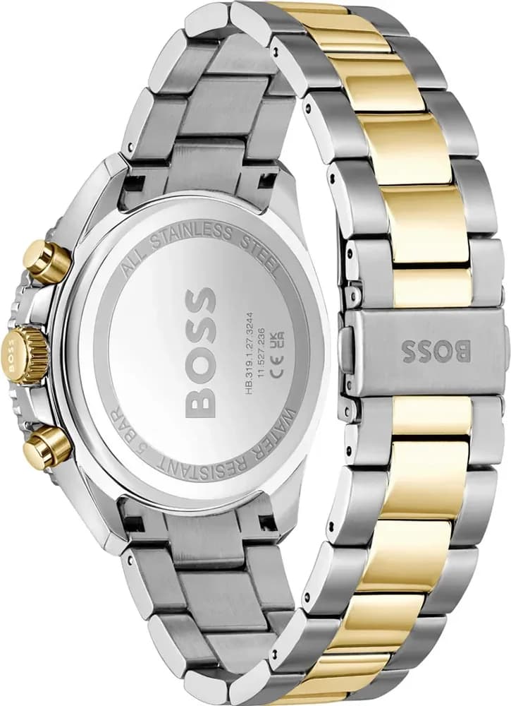 Bracelet Hugo Boss 1514144 en acier bicolore maillé milanais avec fermoir déployant double sécurité