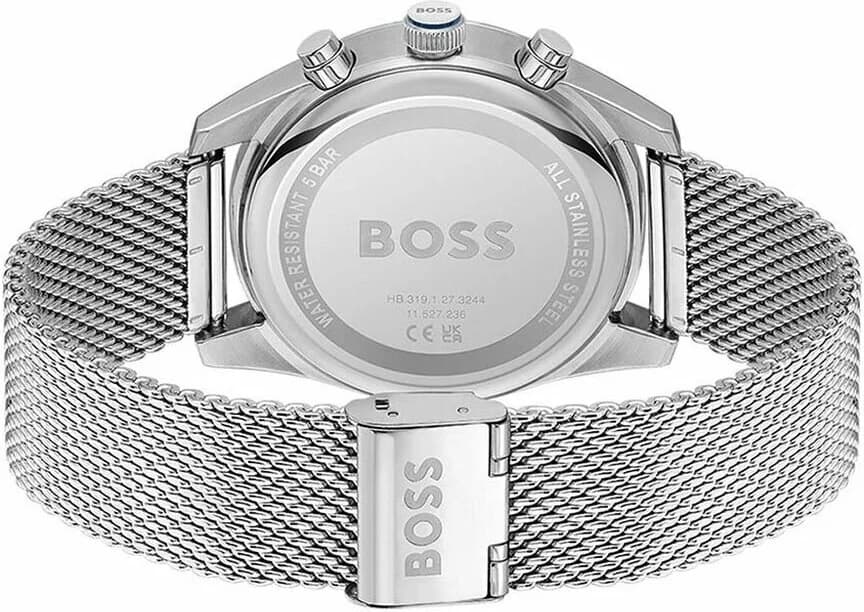 Bracelet Hugo Boss 1514149 en acier inoxydable argenté à maillons polis et boucle déployante
