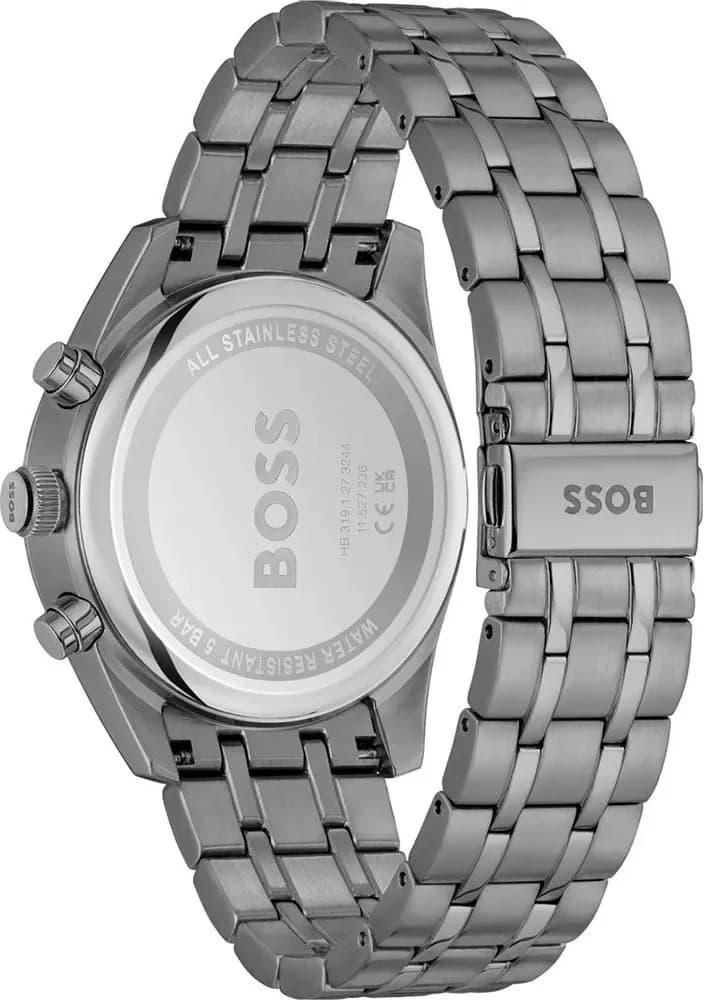 Bracelet Hugo Boss 1514153 bracelet en acier gris mat avec fermoir déployant double sécurité et maillons satinés
