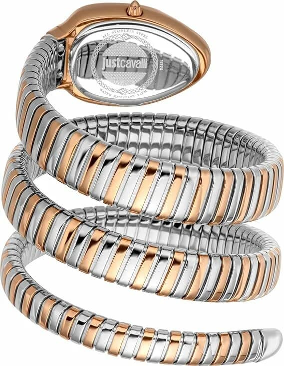 Bracelet Just Cavalli JC1L224M0095 bicolore acier et or rose maillons alternés fermoir déployante ajustable