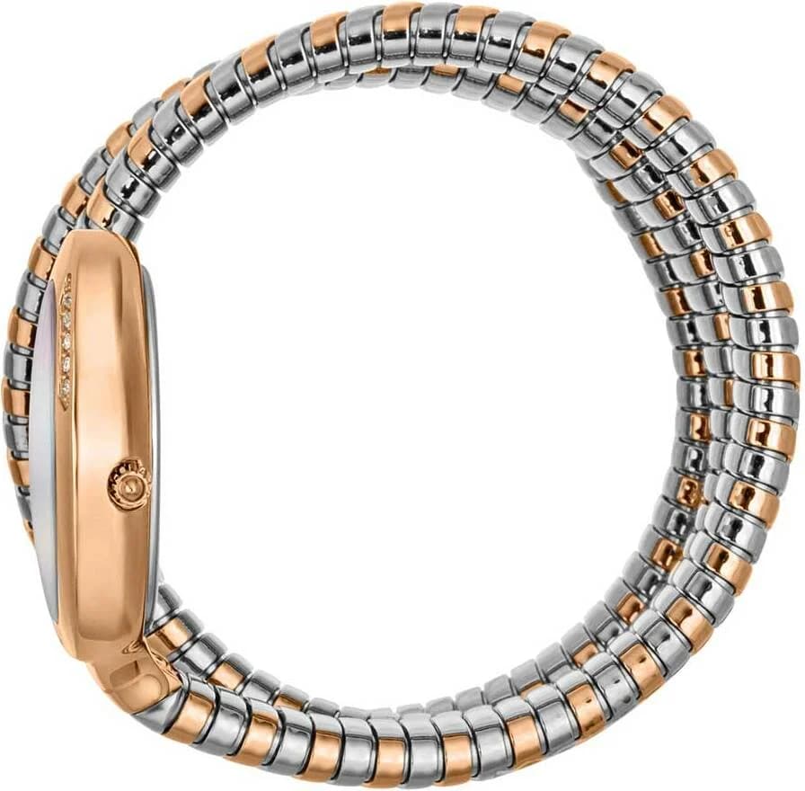 Bracelet Just Cavalli JC1L228M0085 en acier bicolore argenté et doré, maillons alternés, fermoir déployante sécurisé