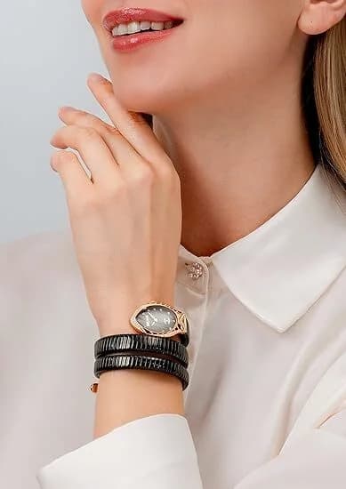 Montre Just Cavalli JC1L248M0085 Signature Snake Acier Noir et Or Rose vue 4