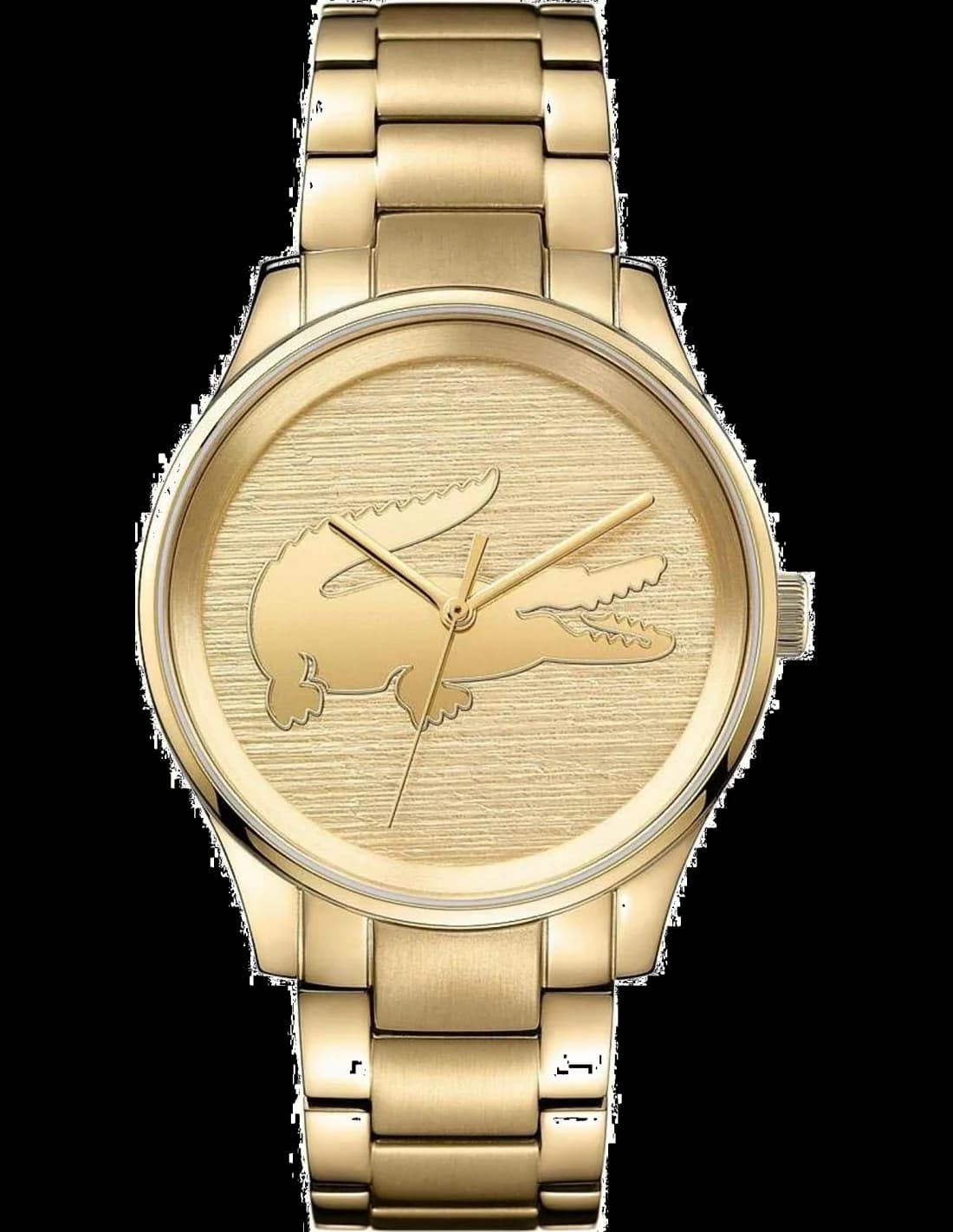 Montre Lacoste 2001016 au cadran blanc nacré et index dorés, style élégant intemporel