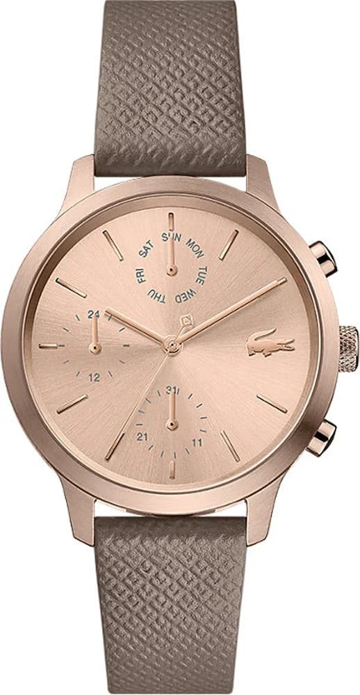 Montre Lacoste 2001150 au cadran blanc multifonctions sur fond argenté, style sport chic