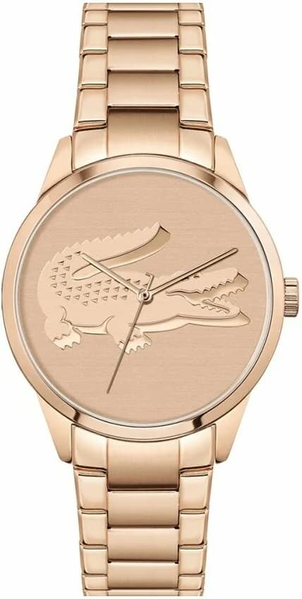 Montre Lacoste 2001172 au cadran blanc et lunette en acier rose, style élégant et sportif