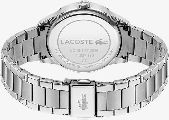 Bracelet Lacoste 2001190 en acier argenté à maillons, fermoir déployant signé