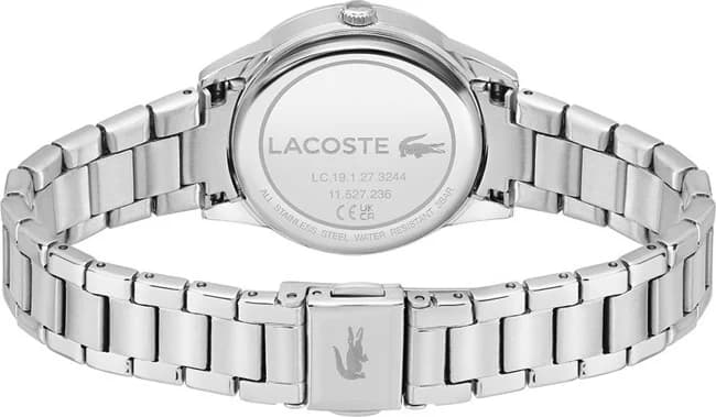 Bracelet Lacoste 2001214 en acier argenté maillé, fermoir déployante, confortable et chic