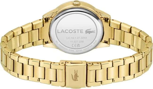 Bracelet Lacoste 2001216 bracelet acier doré maillons maille milanaise fermoir déployante double sécurité finition polie
