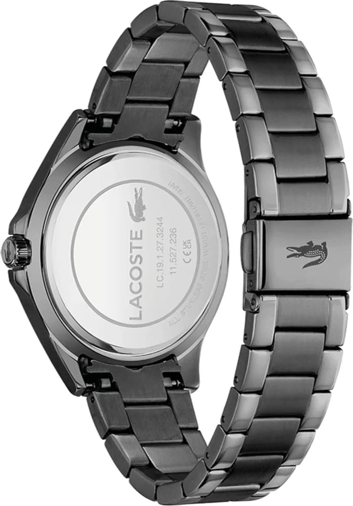 Bracelet Lacoste 2001224 acier bicolore gris et argent, maillons alternés, fermoir déployant signé Lacoste
