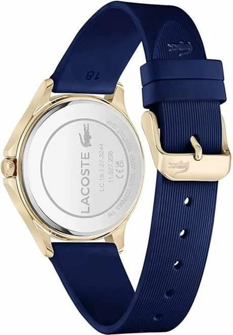 Bracelet Lacoste 2001236 silicone bleu marine souple et résistant, boucle ardillon ton sur ton