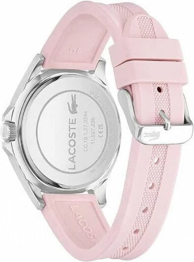 Bracelet Lacoste 2001245 en silicone rose, fermoir boucle classique, confortable et souple