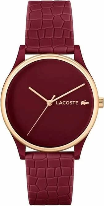 Montre Lacoste 2001283 au cadran blanc avec index dorés et aiguilles bâton, style sport chic