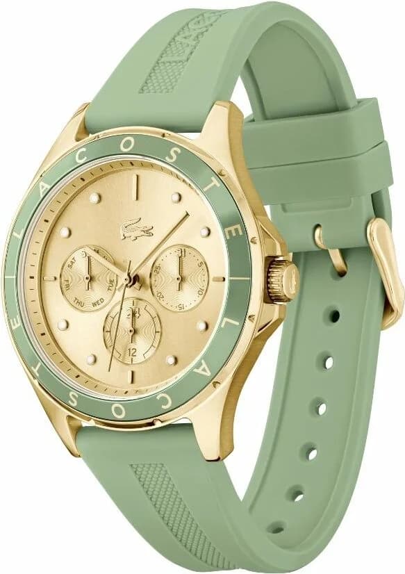 Cadran Lacoste 2001298 avec index bâtons et aiguilles luminescentes, sous-cadrans jour date