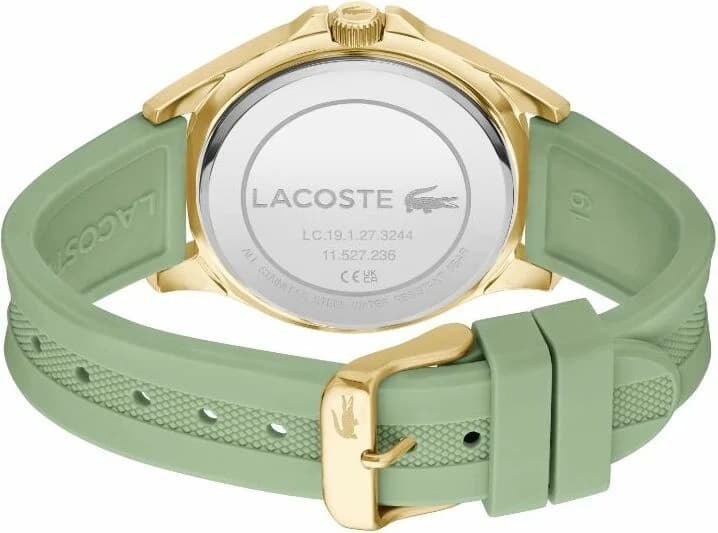 Bracelet Lacoste 2001298 silicone vert respirant, boucle ardillon signée Lacoste, confortable