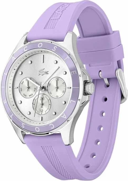Montre Femme Lacoste Swing 2001300 bracelet silicone lilas cadran multifonctions vue 3