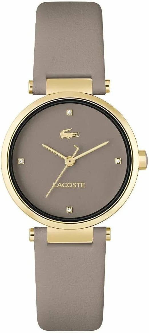 Montre Lacoste 2001334 au cadran gris taupe et boîtier doré, style élégant et raffiné