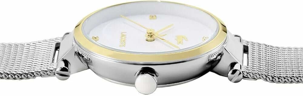 Bracelet Lacoste 2001337 maille milanaise argenté souple et élégant, fermoir déployante