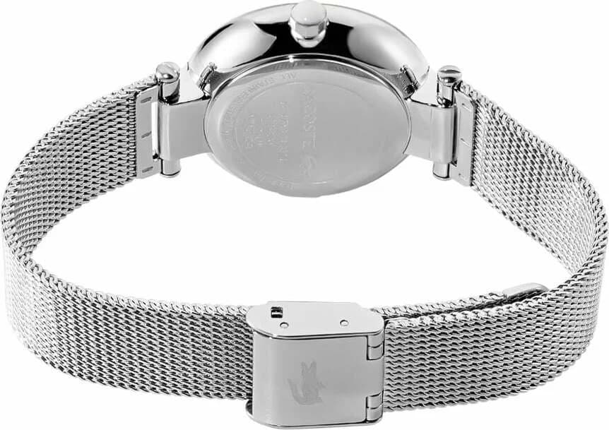 Boîtier Lacoste 2001337 rond en acier inoxydable argenté, verre minéral, profil fin
