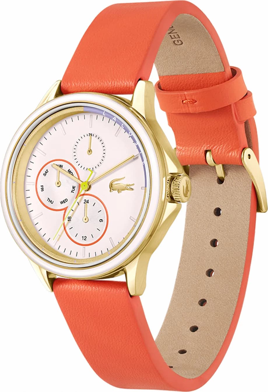 Cadran Lacoste 2001338 avec compteurs multifonctions, aiguilles bleues et index romains