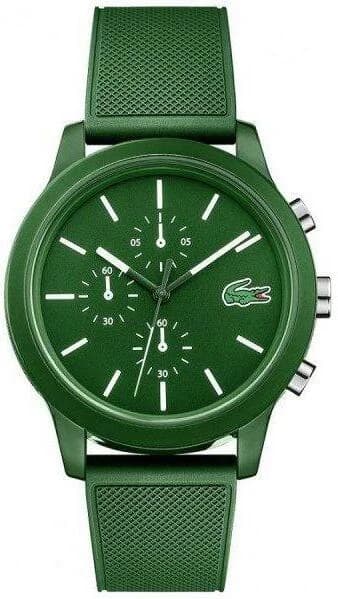 Montre Lacoste 2010973 avec cadran vert et index lumineux, style sport chic