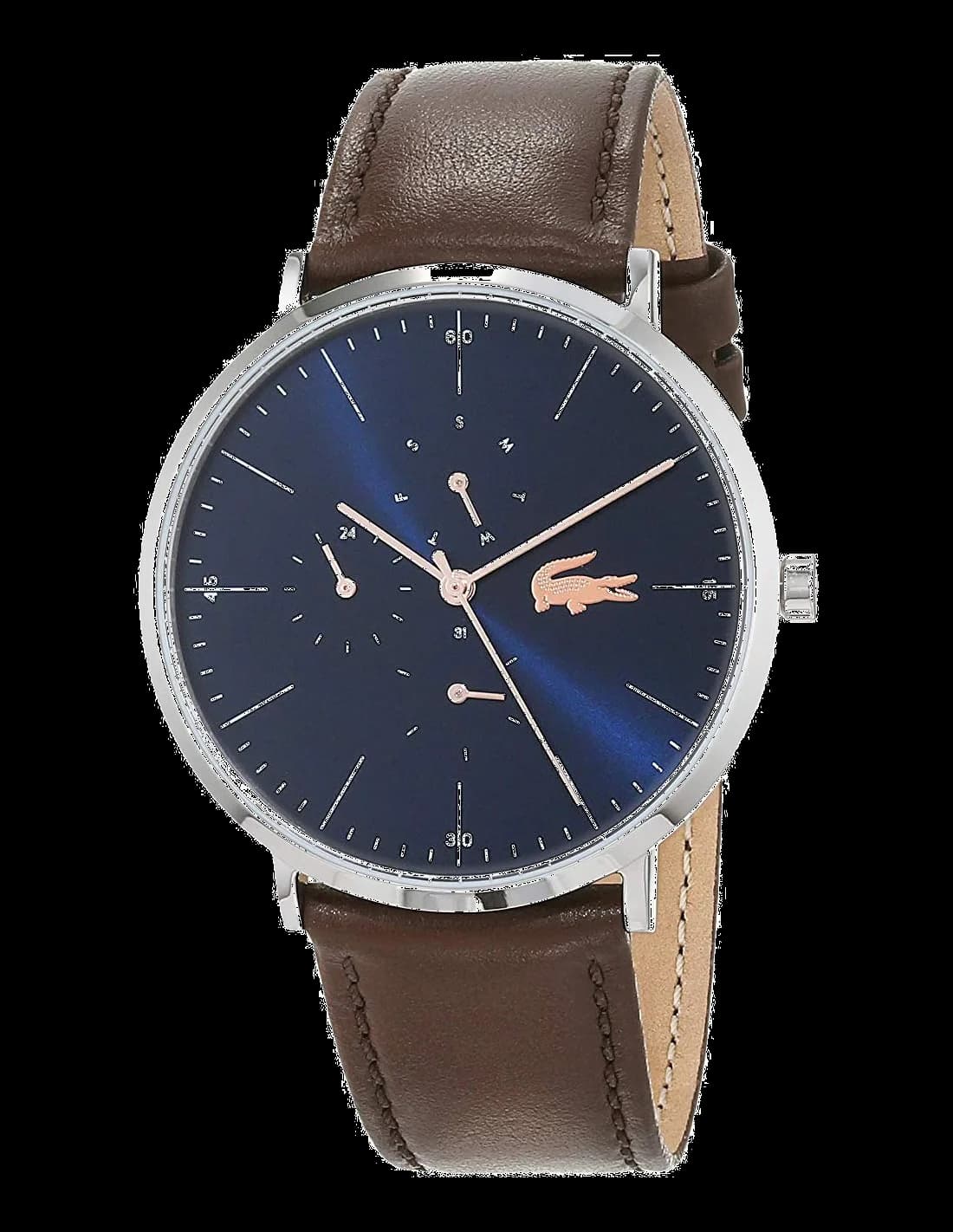 Montre Lacoste 2010976 en Acier Argenté et Cuir Marron