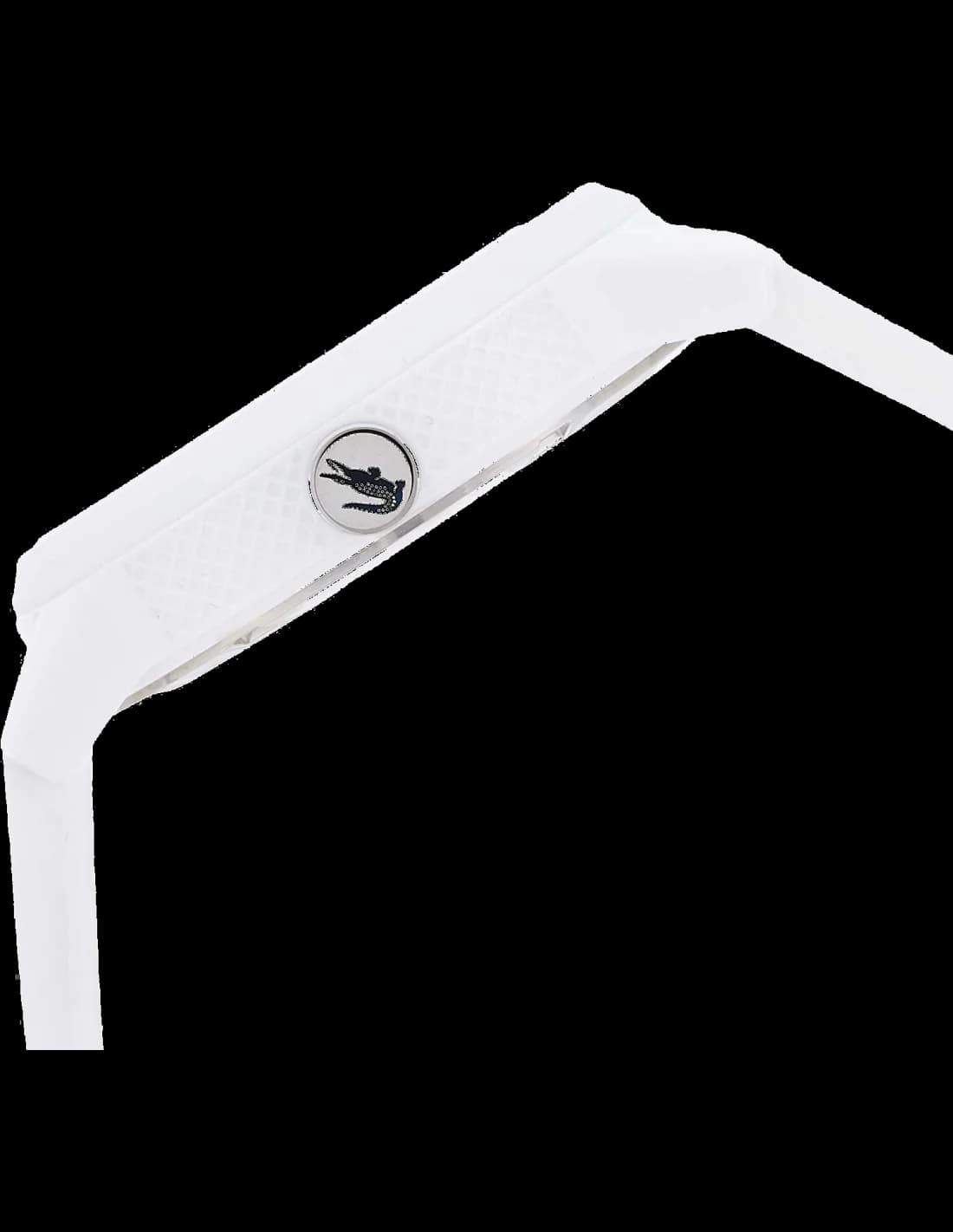 Bracelet Lacoste 2011039 en silicone blanc avec boucle ardillon en acier, confortable et étanche