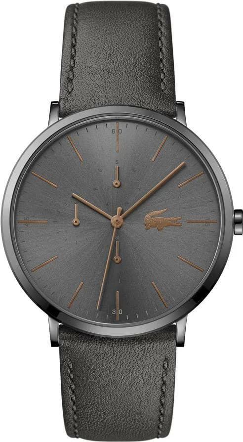Montre Lacoste 2011059 avec cadran gris soleillé, index bâtons et date à 4h30